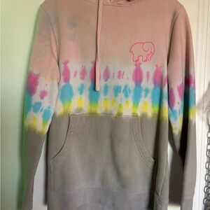 Ivory Ella Soft Pink and Gray tie-dye Hoodie